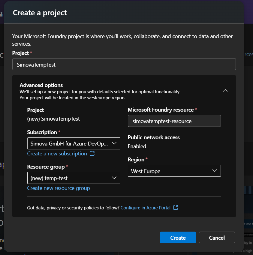 Create Foundry project