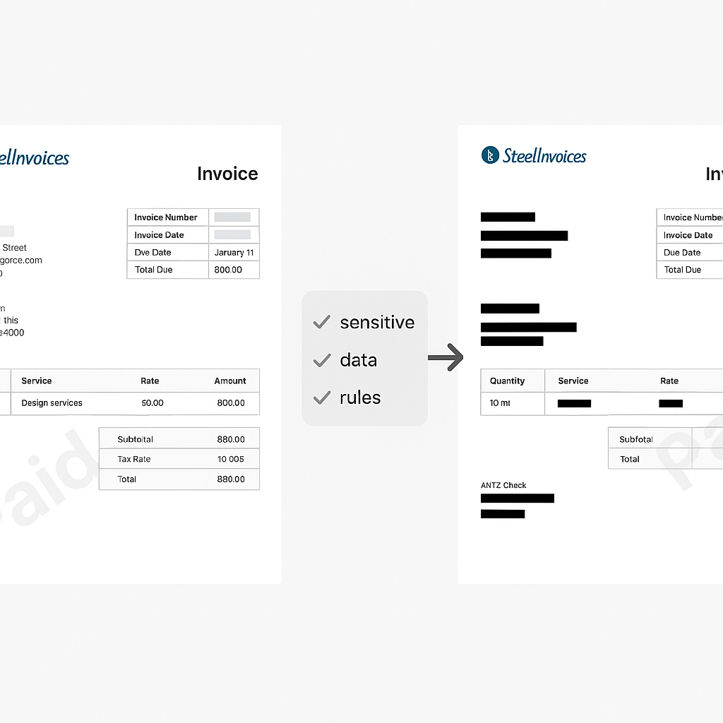 Document avec contenu masqué